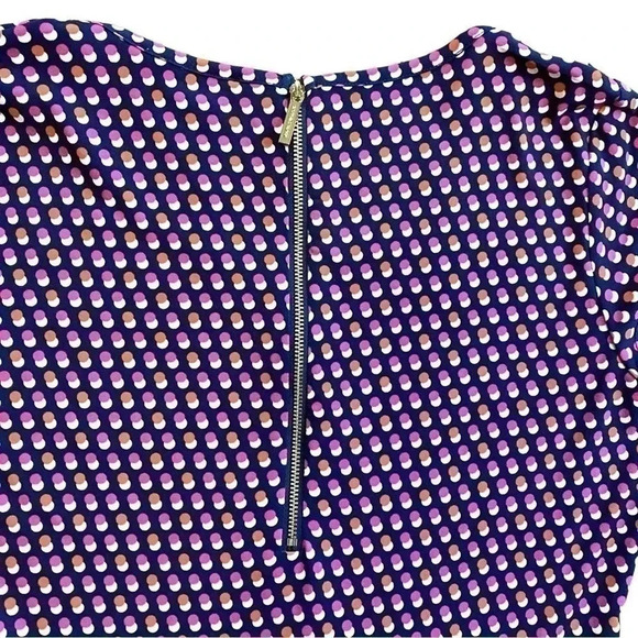 Michael Kors Medium Navy Blue Pink Circle Print Skater Dress - Picture 5 of 13